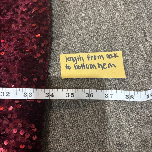 New Jealous Tomato Burgundy Sequin Velvet Evening Slip Dress Sz L NWT - Picture 8 of 10